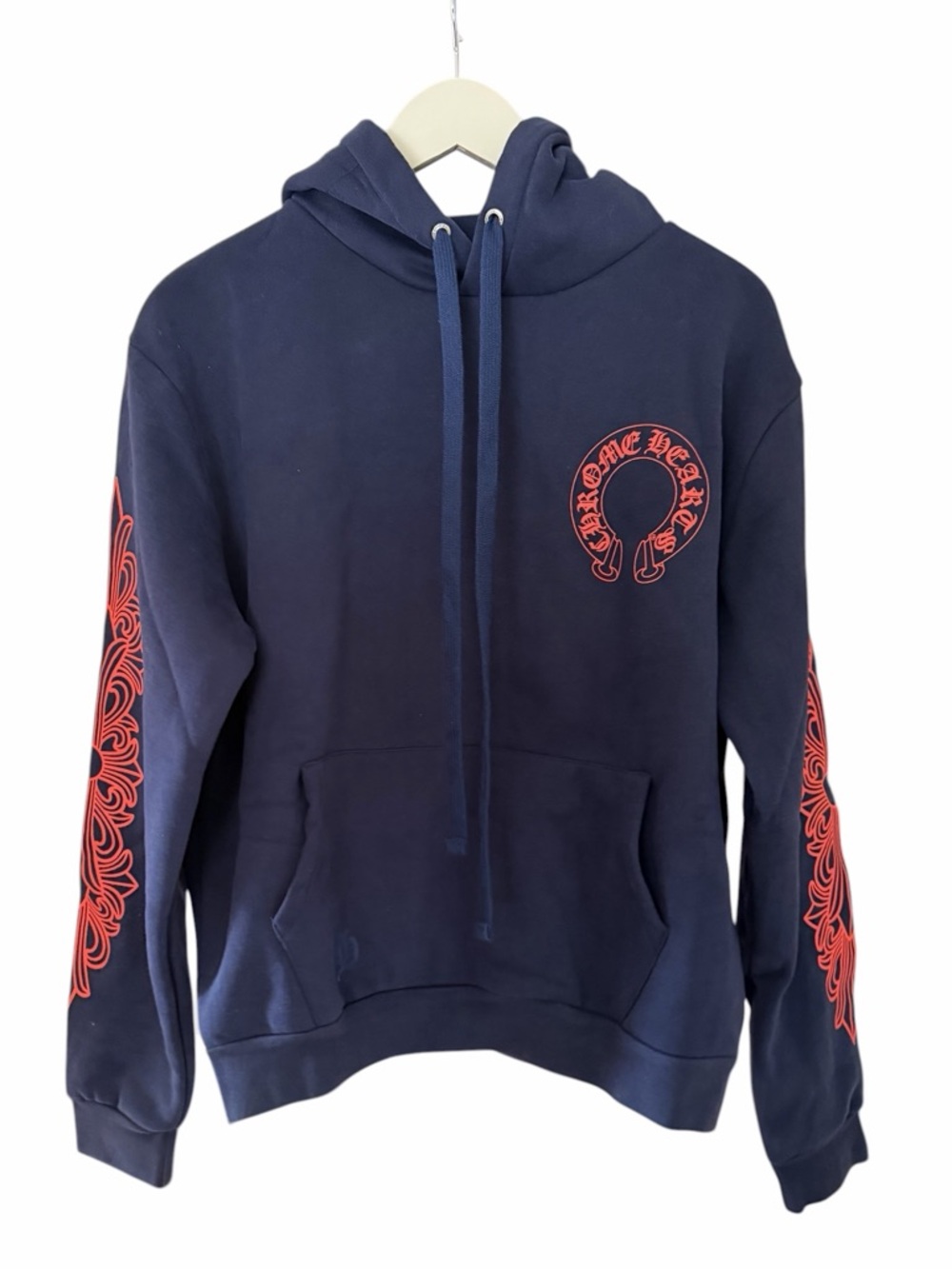 Chrome Hearts Navy Floral Horseshoe Hoodie